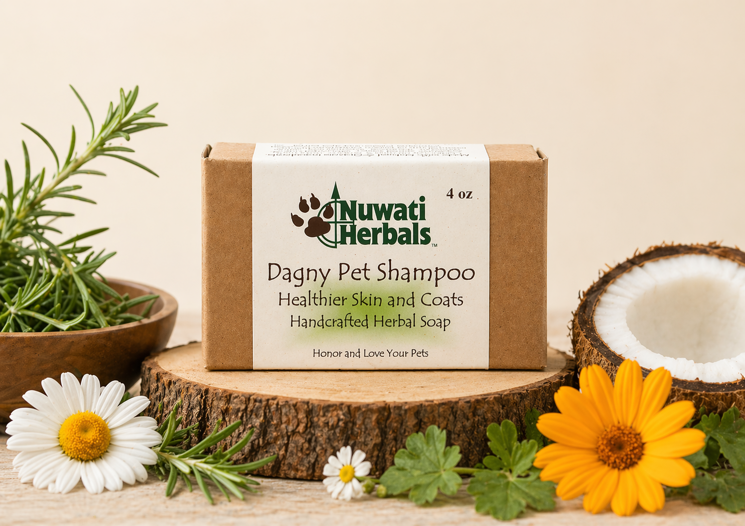 Dagny Natural Dog Shampoo Bar – Gentle Herbal Pet Soap