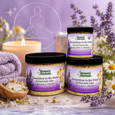 Dreamtime Herbal Bath Salts – Lavender & Chamomile Relaxation Soak